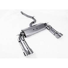 Milltek Sport výfukový systém cat-back bez rezonátoru (hlasitější) pro Audi S3 2.0 TFSI quattro Sedan/Cabrio 8V/8V.2 (bez GPF) 2013-2018, dvojité, kulaté, typ koncovek: GT-100 leštěné