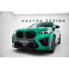 Maxton Design spoiler pod přední nárazník pro BMW X6 M F96 Facelift, černý lesklý plast ABS