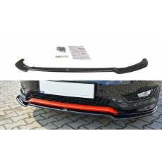 Maxton Design spoiler pod přední nárazník ver.2 pro Ford Focus Mk3 Facelift, černý lesklý plast ABS