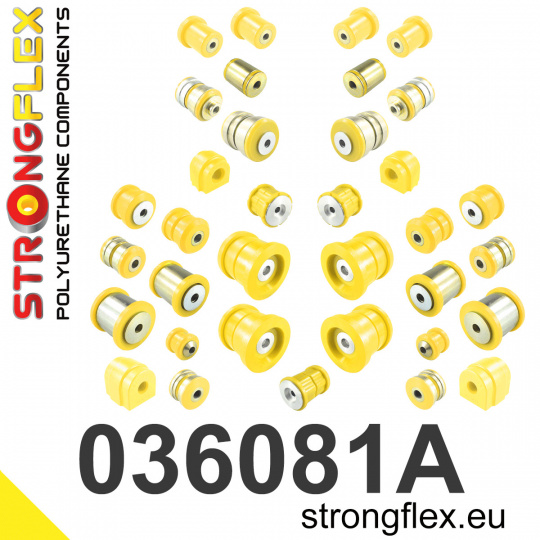 036081A: Strongflex Kompletní sada polyuretanových silentbloků pro zavěšení varianta SPORT