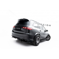 Maxton Design spoiler pod zadní nárazník s žebrováním pro Mercedes GLS X167 AMG-Line Facelift, černý lesklý plast ABS