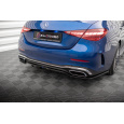 Maxton Design středový spoiler pod zadní nárazník s žebrováním pro Mercedes třída C W206 AMG-Line, černý lesklý plast ABS