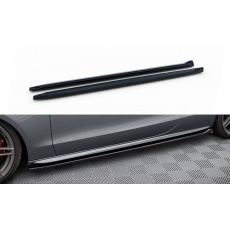 Maxton Design difuzory pod boční prahy ver.2 pro Audi A5 8T, černý lesklý plast ABS, S-Line Coupe