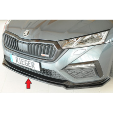 Rieger lipa pod přední nárazník pro Škoda Octavia RS NX combi, 07/20-, plast ABS lakovaný do černé lesklé barvy