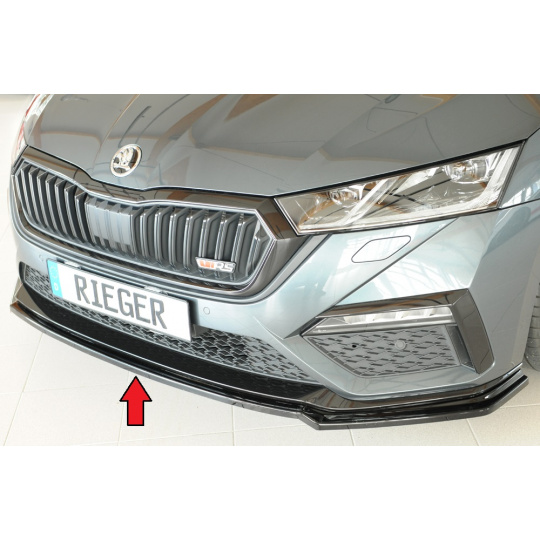 Rieger lipa pod přední nárazník pro Škoda Octavia RS NX combi, 07/20-, plast ABS lakovaný do černé lesklé barvy