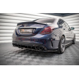 Maxton Design středový spoiler pod zadní nárazník s žebrováním pro Mercedes třída C W205 Facelift/43 AMG Sedan, černý lesklý plast ABS