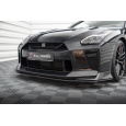 Maxton Design "Street Pro" spoiler pod přední nárazník pro Nissan GT-R R35 Facelift, plast ABS bez povrchové úpravy, s červenou linkou