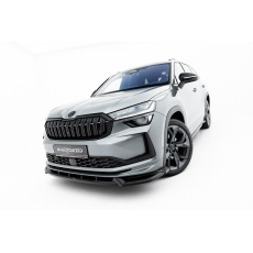 Maxton Design spoiler pod přední nárazník ver.1 pro Škoda Kodiaq Mk2 Sportline, černý lesklý plast ABS