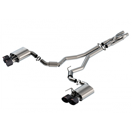 Borla Cat-Back výfukový systém "ATAK" pro Ford Mustang Shelby GT500 5,2l RWD 2-dvéř., r.v. 2020, s "active valve exhaust", typ koncovek: karbonové