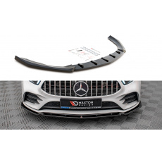 Maxton Design spoiler pod přední nárazník ver.4 pro Mercedes třída A W177 A35 AMG, černý lesklý plast ABS