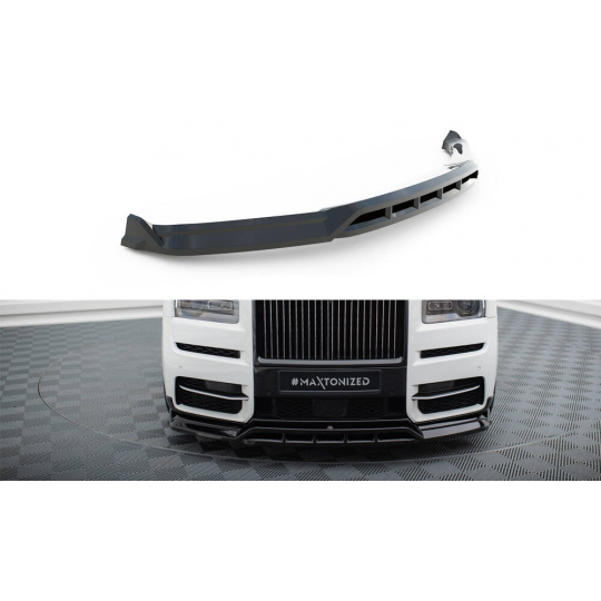 Maxton Design spoiler pod přední nárazník pro Rolls Royce Cullinan, černý lesklý plast ABS