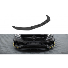 Maxton Design "Street Pro" spoiler pod přední nárazník pro Mercedes CLA C 117 Facelift 45 Aero, plast ABS bez povrchové úpravy, s červenou linkou