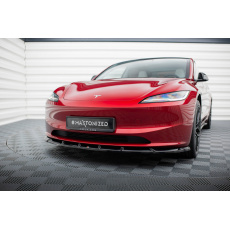 Maxton Design spoiler pod přední nárazník ver.2 pro Tesla Model 3 Mk1 Project Highland Facelift, černý lesklý plast ABS