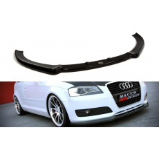 Maxton Design spoiler pod přední nárazník pro Audi A3 8P, černý lesklý plast ABS, facelift, r.v. 2008-2013