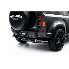 Maxton Design spoiler pod zadní nárazník s žebrováním pro Land rover Defender Mk4, černý lesklý plast ABS