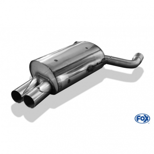 Fox Sportauspuff koncový tlumič výfuku s koncovkou 2x76 Typ 10 pro BMW řada 5 E39 s motorem 2.0, 2.5, 2.8, určeno pro Limousine