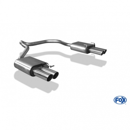 Fox Sportauspuff koncový tlumič výfuku s koncovkou 2x76 Typ 10 na obou stranách pro Škoda Octavia 1Z s motorem 1.2, 1.4, 1.6, 1.8 TSI, 1.9 TDI, 2.0, 2.0 TDI
