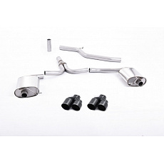 Milltek Sport výfukový systém cat-back pro Audi A4 2.0 TDi B8 140PS / 177PS 2WD Sedan a Avant (pouze S line) 2009-2011, černé koncovky