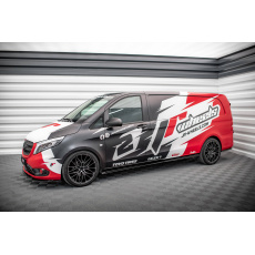 Maxton Design difuzory pod boční prahy pro Mercedes Vito W447 Facelift, černý lesklý plast ABS