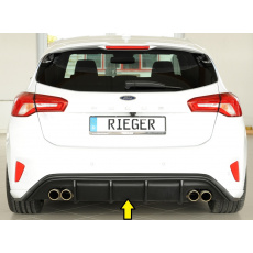 Rieger vložka zadního nárazníku pro Ford Focus 4 DEH, ST 5-dvéř. (hatchback), plast ABS bez povrchové úpravy, pro dvojité koncovky na obou stranách 4x80 mm