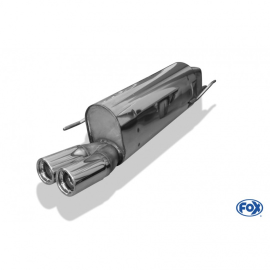 Fox Sportauspuff koncový tlumič výfuku s koncovkou 2x76 Typ 13 pro Fiat Grande Punto Benzin 2005-2009 s motorem 1.2, 1.4