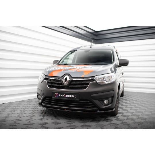 Maxton Design spoiler pod přední nárazník pro Renault Express Mk2, černý lesklý plast ABS
