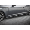 Maxton Design difuzory pod boční prahy pro Audi A5 F5 FL, černý lesklý plast ABS, S-Line Coupe