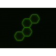 Kompletní LED hexagonové svítidlo zelené, rozměr: 4 elementy 166 x 288 cm