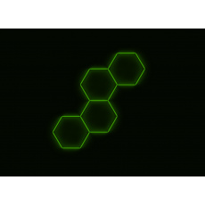 Kompletní LED hexagonové svítidlo zelené, rozměr: 4 elementy 166 x 288 cm Kompletní LED hexagonové svítidlo zelené, rozměr: 4 elementy 166 x 288 cm