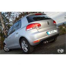 Fox Sportauspuff koncový tlumič výfuku s koncovkou 2x80 Typ 13 pro Volkswagen Golf VI 2008- s motorem 1.2, 1.4, 1.6, 1.6 TDI, 2.0 TDI