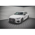 Maxton Design spoiler pod přední nárazník ver.4 pro Audi A3 8Y, černý lesklý plast ABS, S-Line