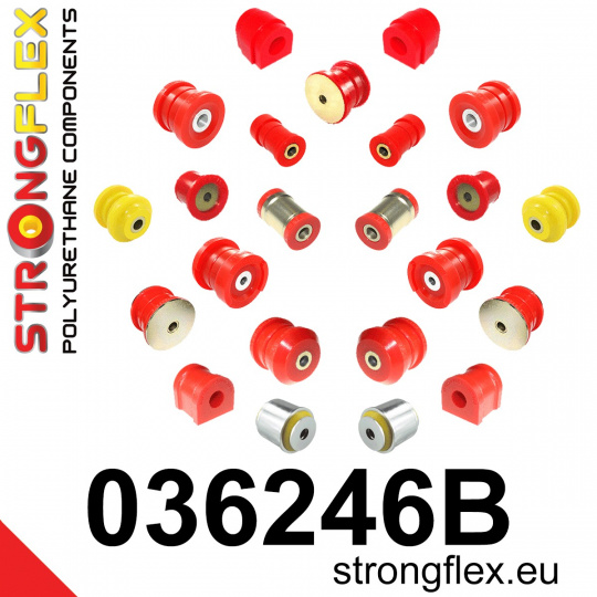 036246B: Strongflex Kompletní sada polyuretanových silentbloků pro zavěšení 036246B: Strongflex Kompletní sada polyuretanových silentbloků pro zavěšení