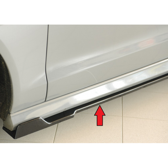 Rieger spoiler pod boční práh (2 dílný) mont. strana levá pro Audi A6 S6 4G, C7 sedan, 09/14-, plast ABS lakovaný do černé lesklé barvy