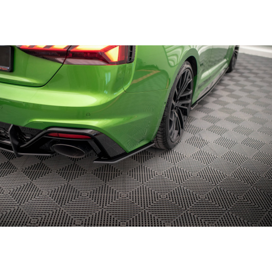 Maxton Design "Street Pro" boční difuzory pod zadní nárazník pro Audi RS5 F5 FL, plast ABS bez povrchové úpravy, s červenou linkou