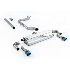 Milltek Sport výfukový systém cat-back bez rezonátoru (hlasitější) GTI Dual Outlet Style pro Volkswagen Golf Mk7.5 1.5TSI Evo GT, R-Line (s i bez GPF/OPF) 2017-2021, typ koncovek: GT-100 titanové modré