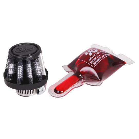 K&N univerzální kulatý zkosený filtr se vstupem 6 mm a výškou 29 mm, gumový vrchlík
