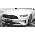 Maxton Design spoiler pod přední nárazník ver.2 pro Ford Mustang Mk 6 Facelift, červený lesklý plast ABS