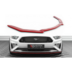 Maxton Design spoiler pod přední nárazník ver.2 pro Ford Mustang Mk 6 Facelift, červený lesklý plast ABS