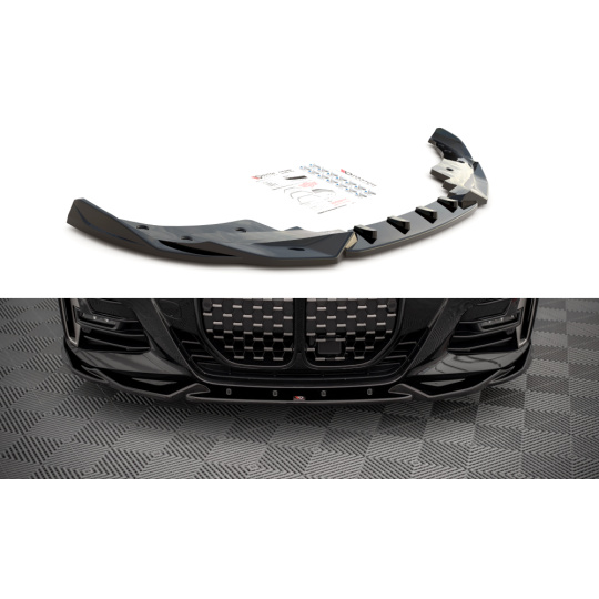 Maxton Design spoiler pod přední nárazník ver.2 pro BMW řada 4 G22/M-Pack, carbon-Look