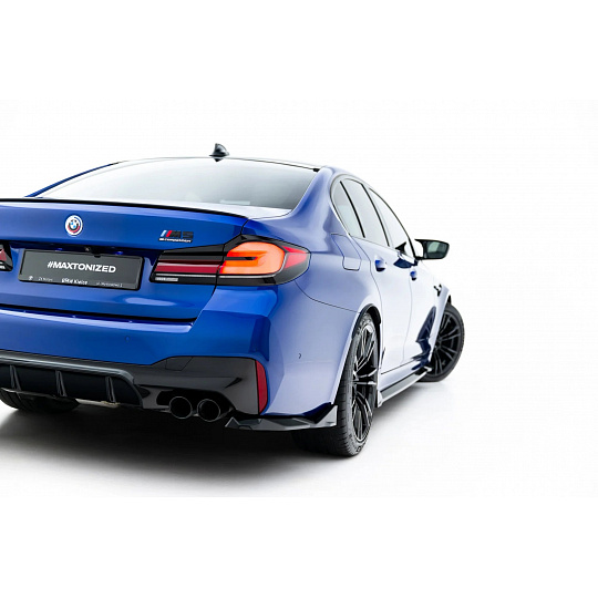 Maxton Design boční difuzory pod zadní nárazník ver.2 pro BMW M5 F90, F90 Facelift, černý lesklý plast ABS