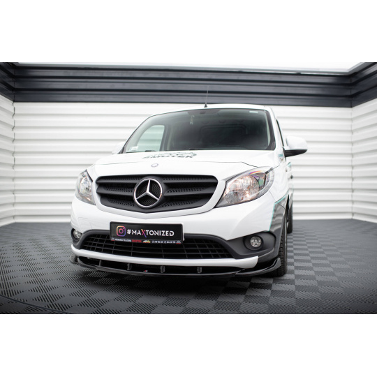 Maxton Design spoiler pod přední nárazník pro Mercedes Citan Mk1, černý lesklý plast ABS