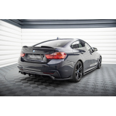 Maxton Design středový spoiler pod zadní nárazník s žebrováním pro BMW řada 4 F36, černý lesklý plast ABS, M-pack