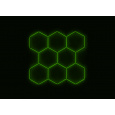 Kompletní LED hexagonové svítidlo zelené, rozměr: 8 elementů 252 x 238 cm