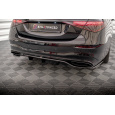 Maxton Design středový spoiler pod zadní nárazník s žebrováním pro Mercedes třída S W223 AMG-Line, černý lesklý plast ABS