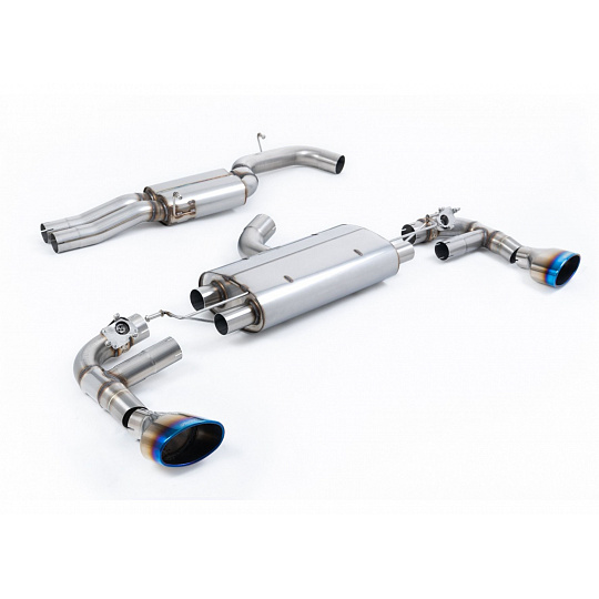 Milltek Sport homologovaný výfuk cat-back 80mm s rezonátorem pro Audi TT Mk3 TTRS 2.5TFSI Quattro (s OPF/GPF) 2019-2024, typ koncovek: titanové modré Milltek Sport homologovaný výfuk cat-back 80mm s rezonátorem pro Audi TT Mk3 TTRS 2.5TFSI Quattro (s OPF/GPF) 2019-2024, typ koncovek: titanové modré