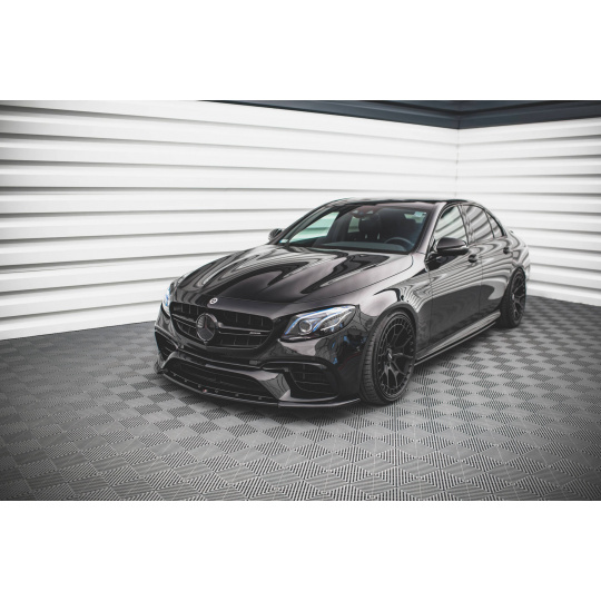 Maxton Design spoiler pod přední nárazník ver.3 pro Mercedes třída E W213/E63 AMG/Estate, černý lesklý plast ABS