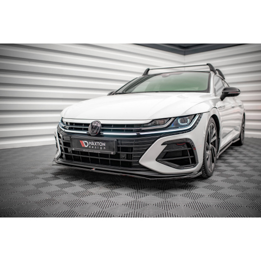 Maxton Design spoiler pod přední nárazník ver.3 pro Volkswagen Arteon R, černý lesklý plast ABS