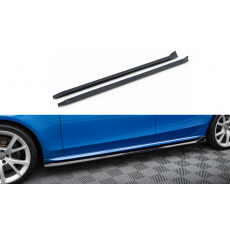 Maxton Design difuzory pod boční prahy ver.4 pro Audi A4 B8, B8 FL, černý lesklý plast ABS, Sedan/Avant