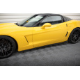 Maxton Design difuzory pod boční prahy pro Chevrolet Corvette C6, černý lesklý plast ABS