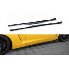 Maxton Design difuzory pod boční prahy pro Chevrolet Corvette C6, černý lesklý plast ABS
